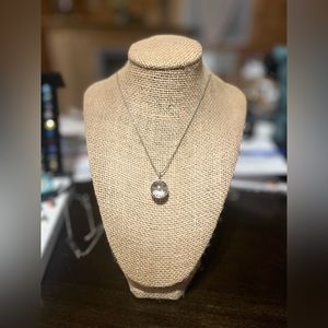 Origami Owl Silver Snowflake Capsule Locket with Dainty Faceted Ball Chain